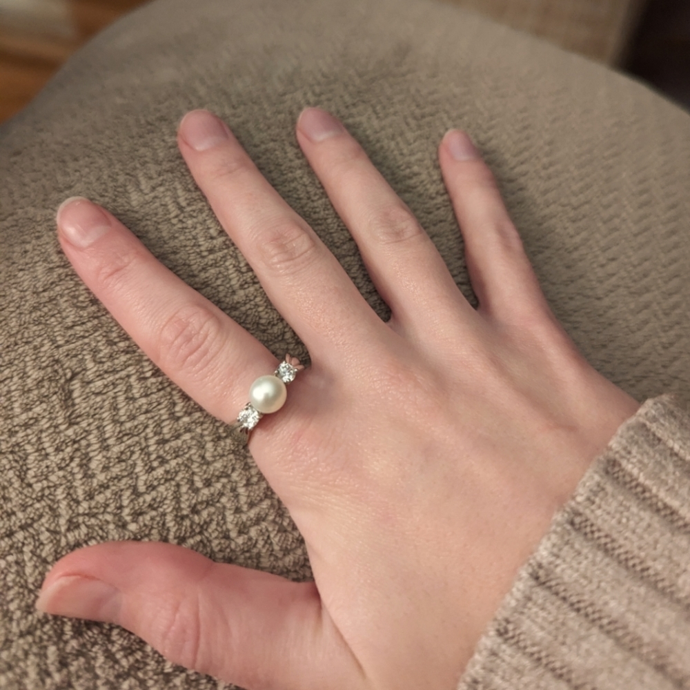 Sterling Silver size 6.5 Pearl Ring
